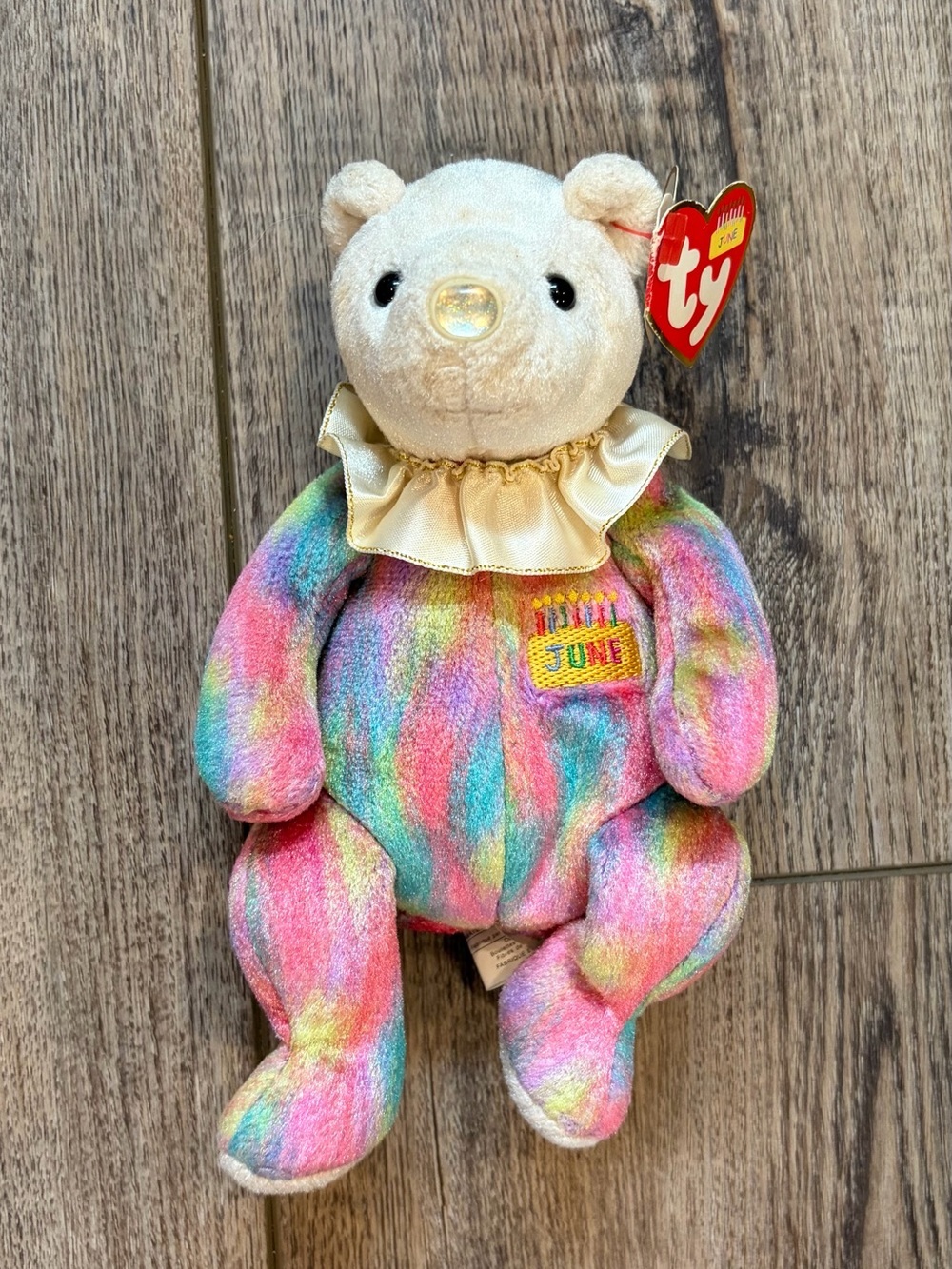 Ty Beanie Baby - JUNE the Birthday Bear 7.5" Plush Stuffed Animal Toy